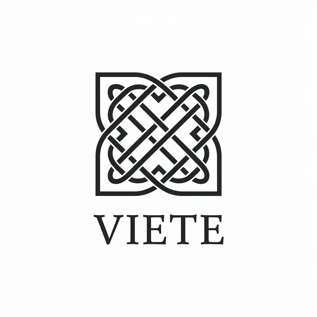 LOGO Design for Viete Minimalistic Celtic Square Symbol with Clear Background