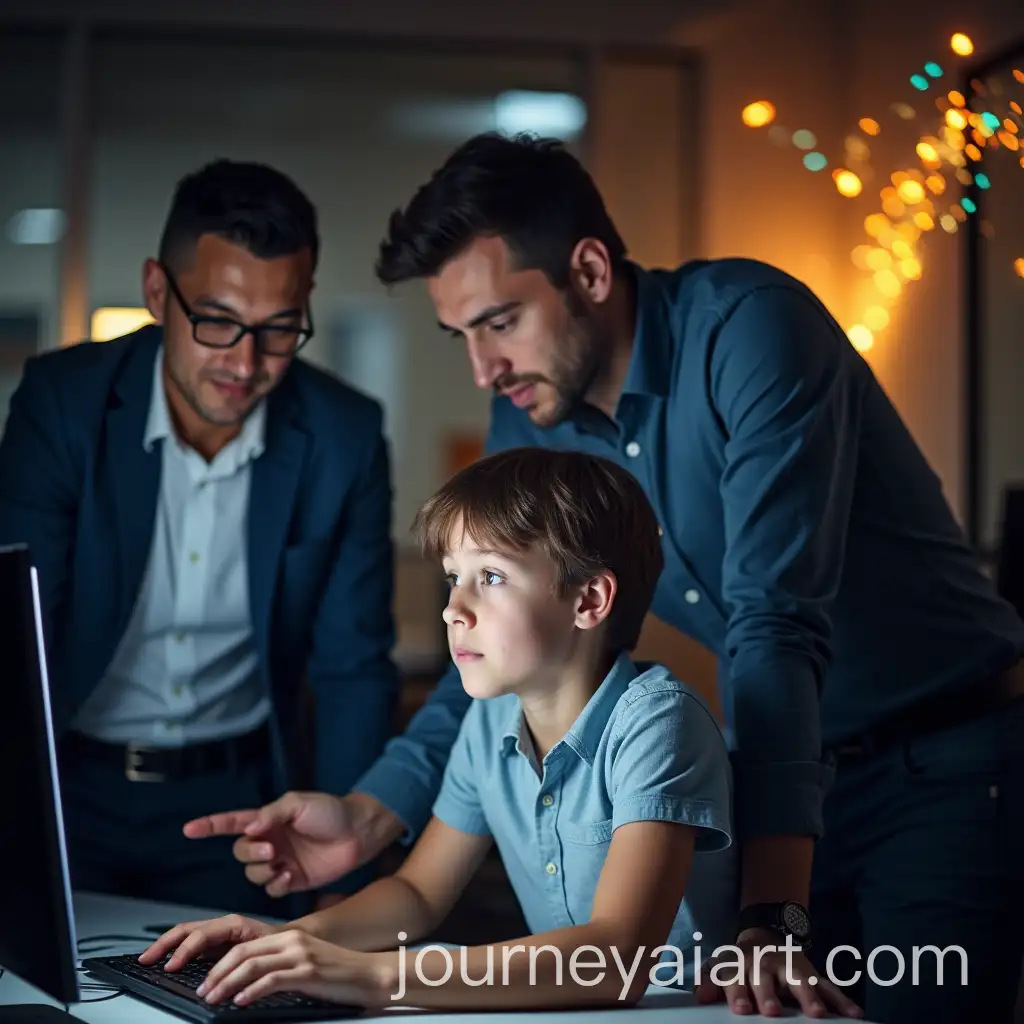 Young-Developer-Receiving-Guidance-from-Mentors-in-a-Modern-Tech-Workspace