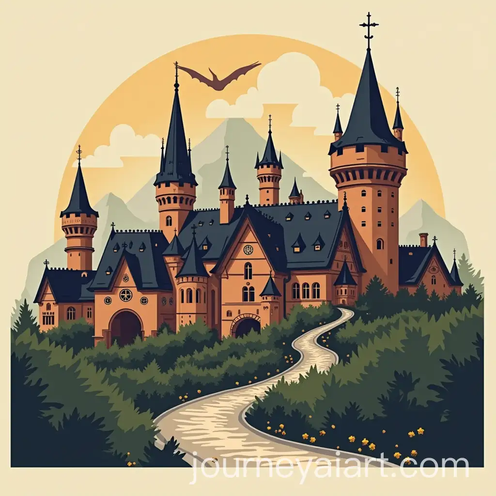 Minimalist-Illustration-of-Taron-Roller-Coaster-at-Phantasialand