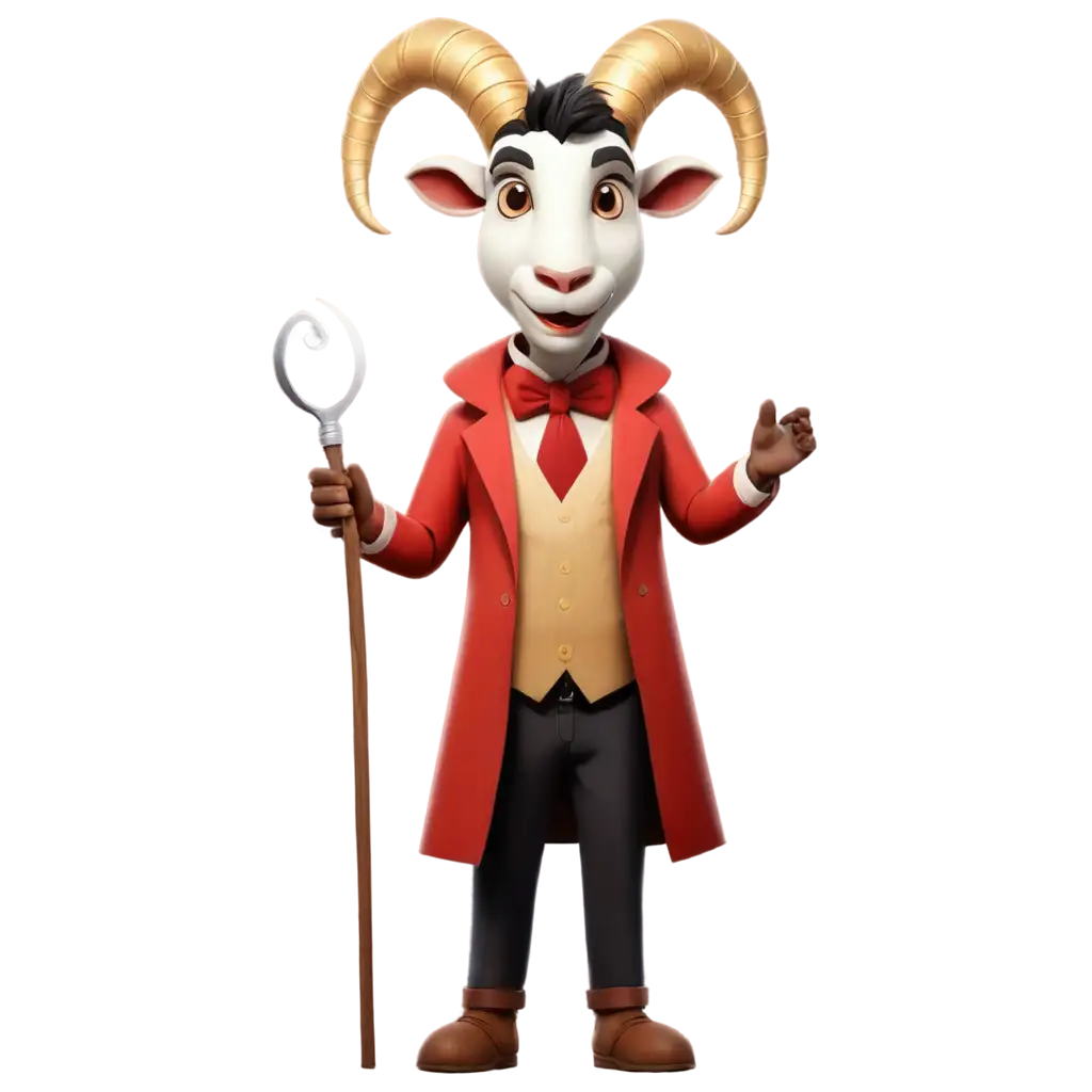 create a goat cartoon in magician costume