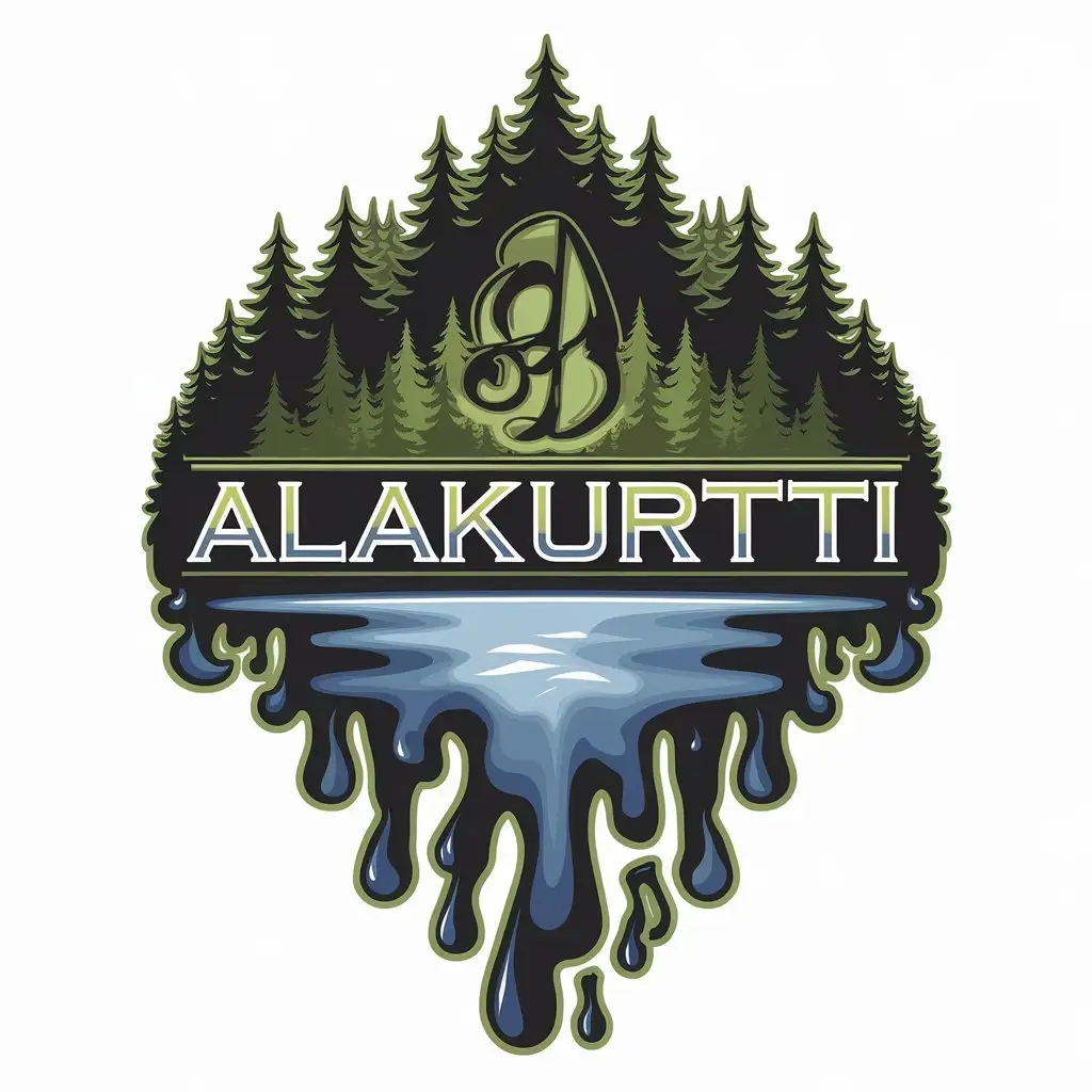 LOGO Design for Alakurtti Music Forest Lake and Ve Elements in a Vector Style