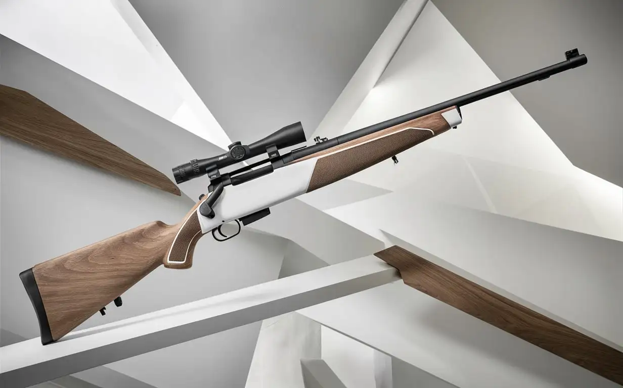 Modern-BoltAction-Rifle-with-Sleek-White-Finish-and-Wooden-Accents