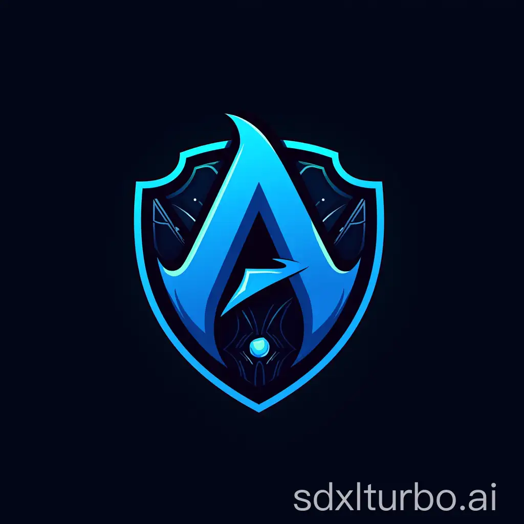 Generate a logo for a cricket team. Title of the team is Azure Avengers. Logo should have some microchip touch maybe in the background. Include 40% of fluorescent blue, 10% of golden touch and other can be black color