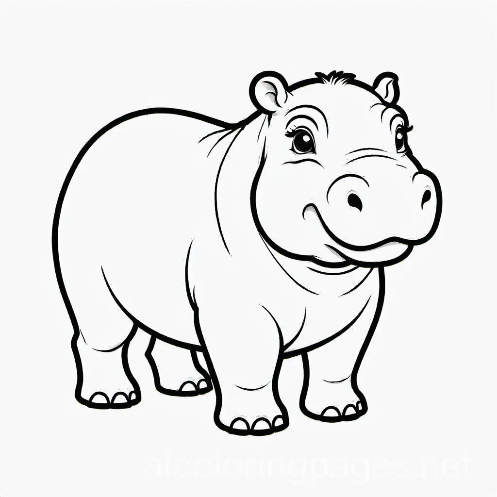 Baby-Hippopotamus-Coloring-Page-Black-and-White-Line-Art-for-Kids