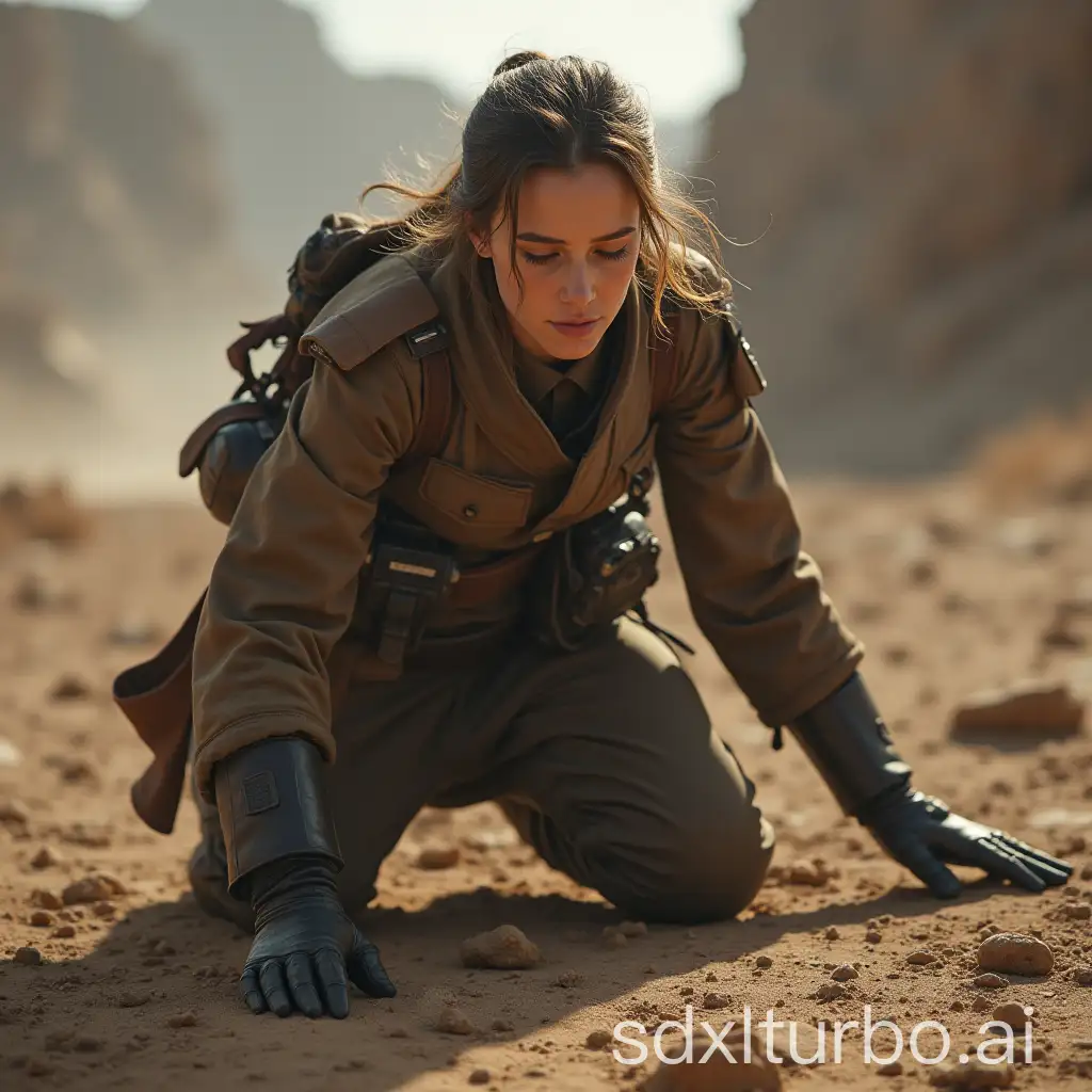 Injured-Female-Imperial-Officer-Crawling-Away-from-Rebels