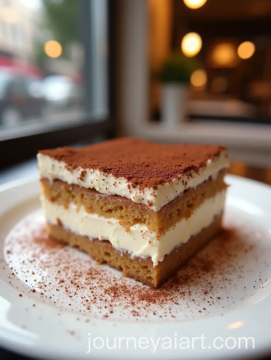 Slice-of-Tiramisu-with-CoffeeSoaked-Sponge-and-Mascarpone-Cream-in-Italian-Caf-Setting