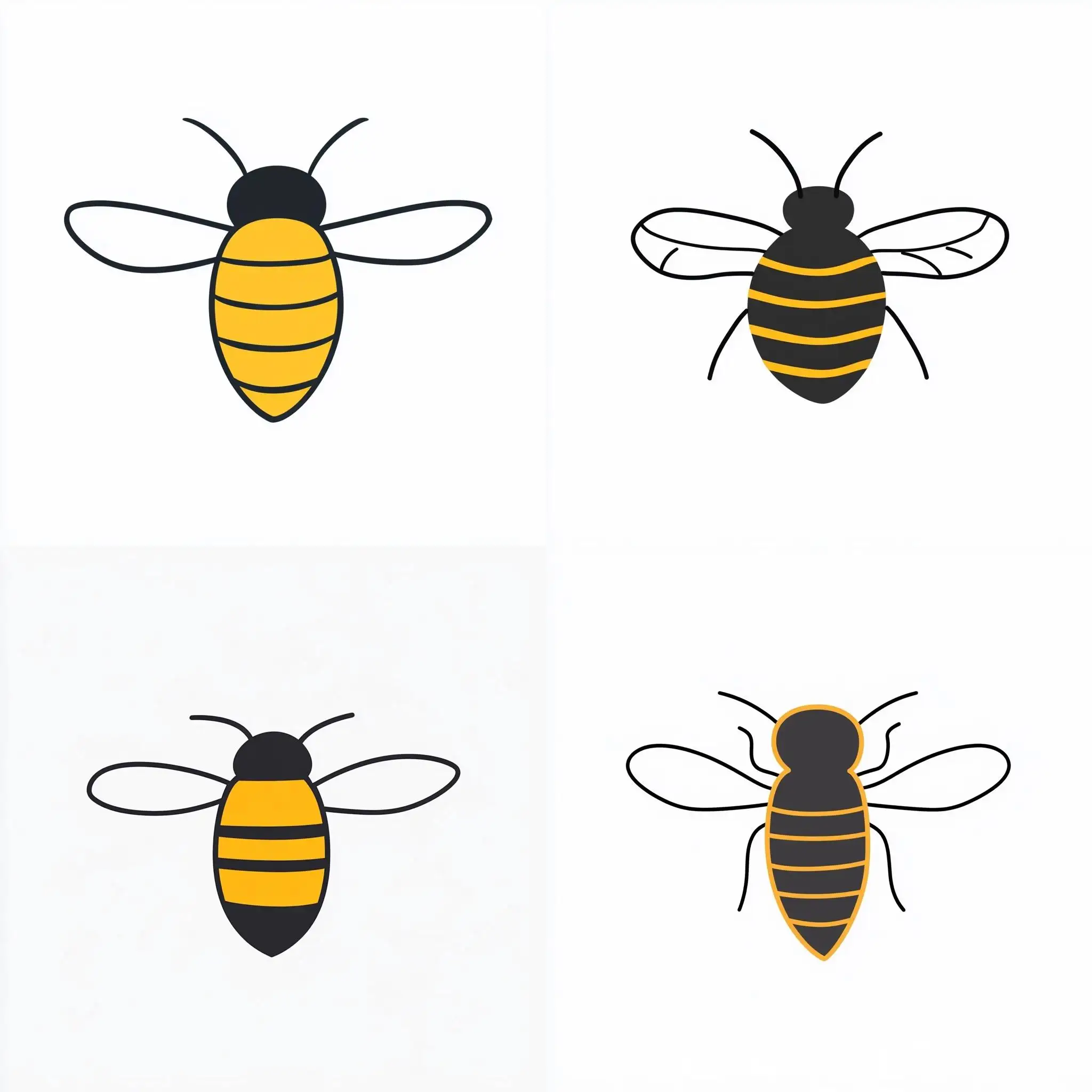 Minimalistic-Bee-Logo-Design-in-Deep-Yellow-and-Gray