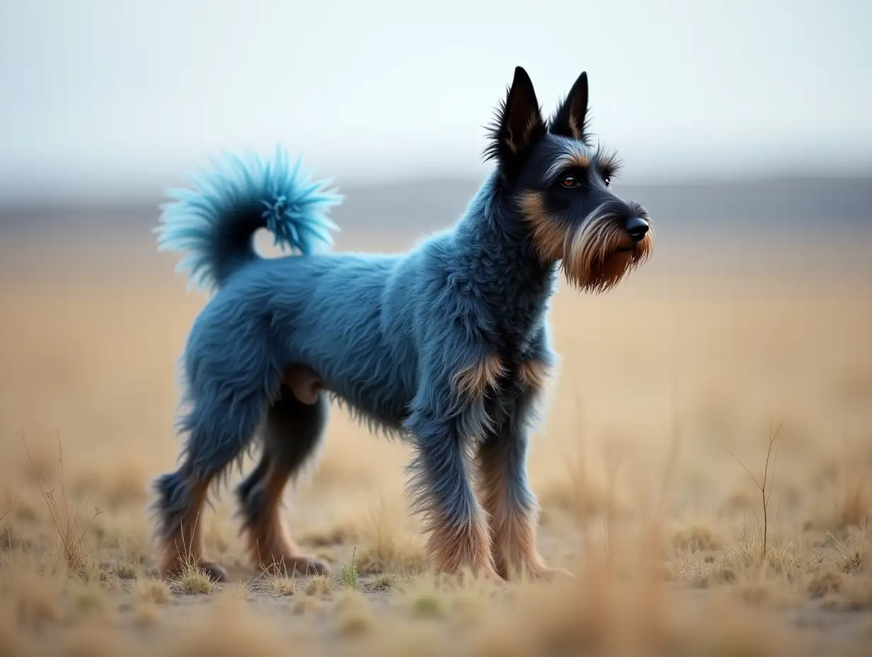 Realistic-Photo-of-a-Scottish-Terrier-Dog-with-Blue-Heelerlike-Fur-in-a-Plain-Setting