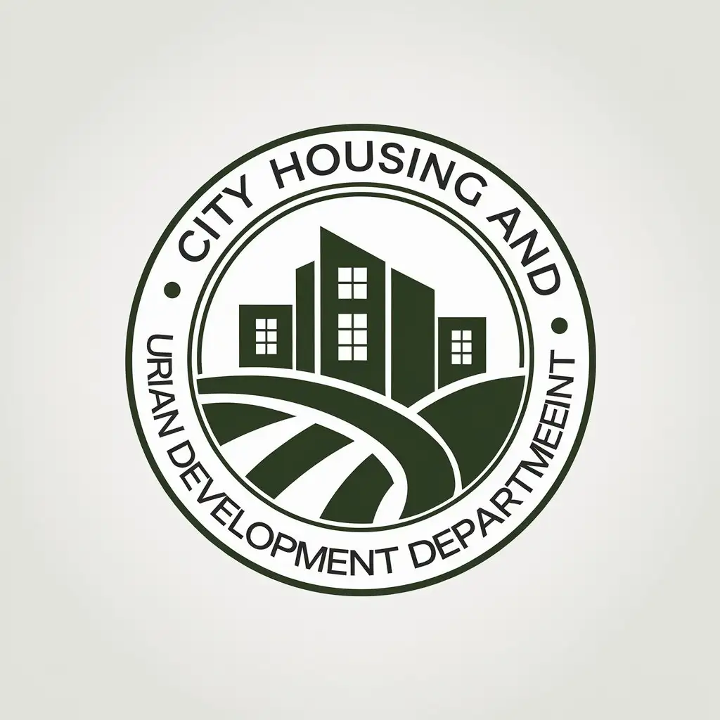 LOGO Design for City Housing and Urban Development Department Green Circular Symbol with Housing Complex Theme