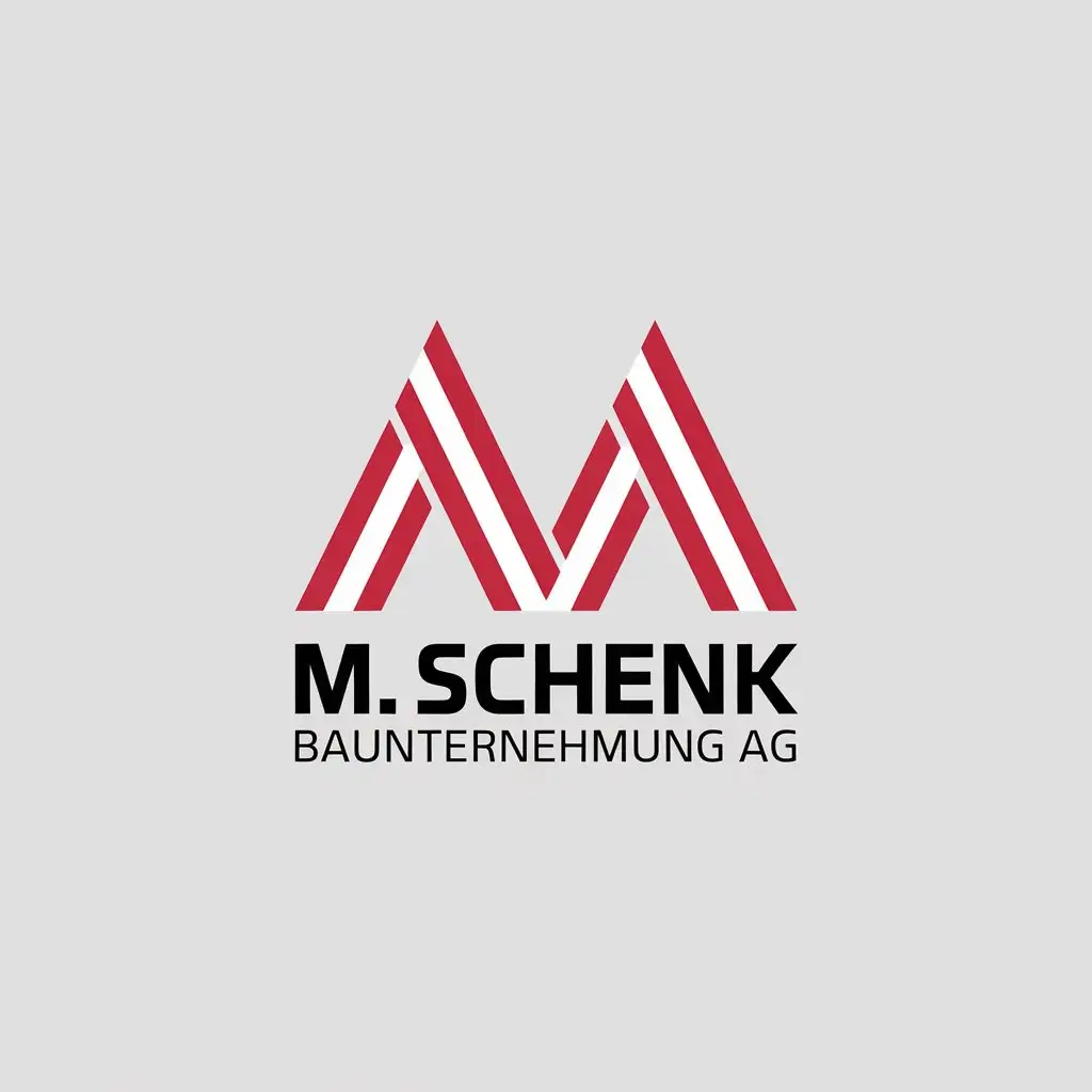 LOGO Design for M Schenk Bauunternehmung AG Red White Black with Construction M Symbol