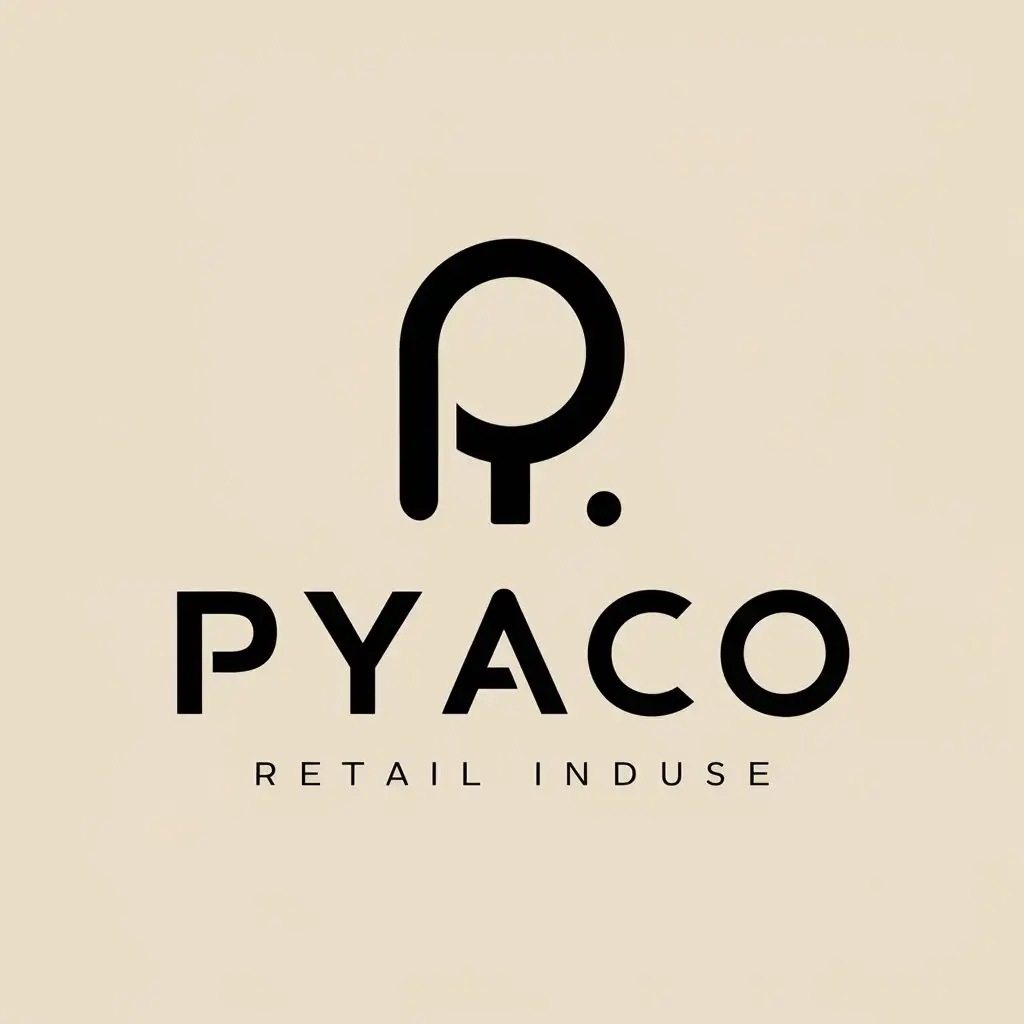 a vector logo design,with the text "PYACO ", main symbol:PY,Minimalistic,be used in Retail industry,clear background