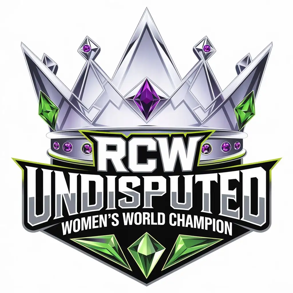 LOGO Design for RCW Undisputed Womens World Champion Neon Green Purple with a Complex Design