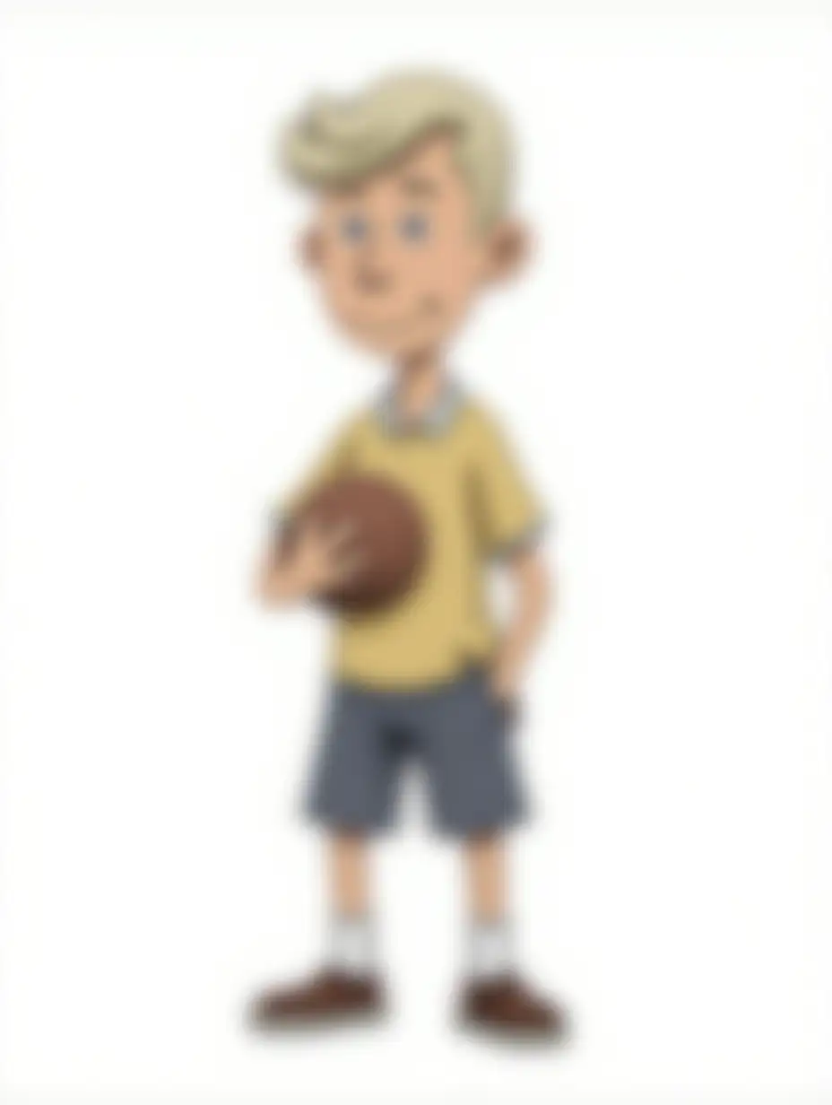 Character by Charles M. Schulz,young man,e-sportsman,full-length,white_background,looks into the camera,fallout game style,