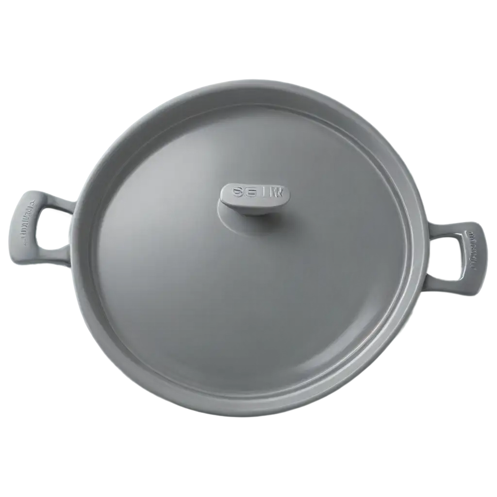 simple cooking pot lid in silver gray upper view which is less 3d