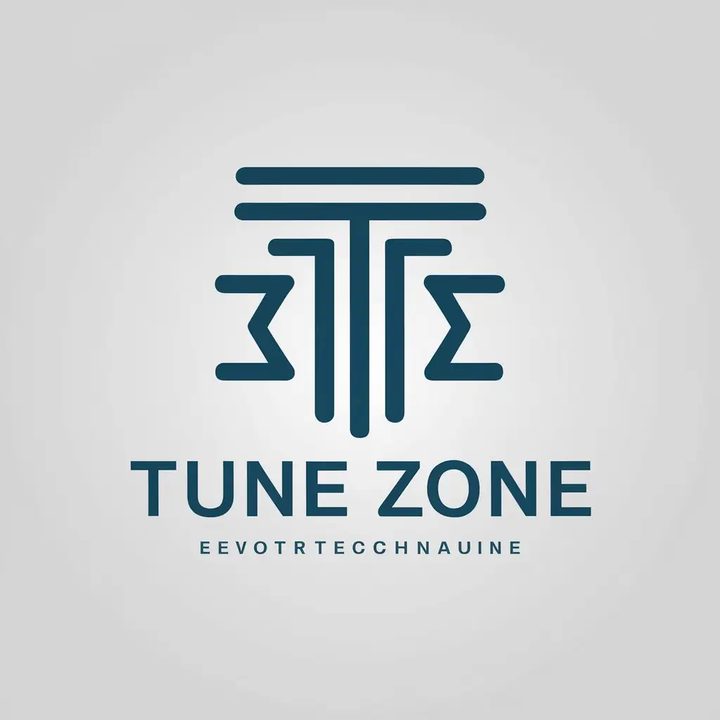 a vector logo design,with the text "TUNE ZONE", main symbol:T,Z,Moderate,be used in Technology industry,clear background