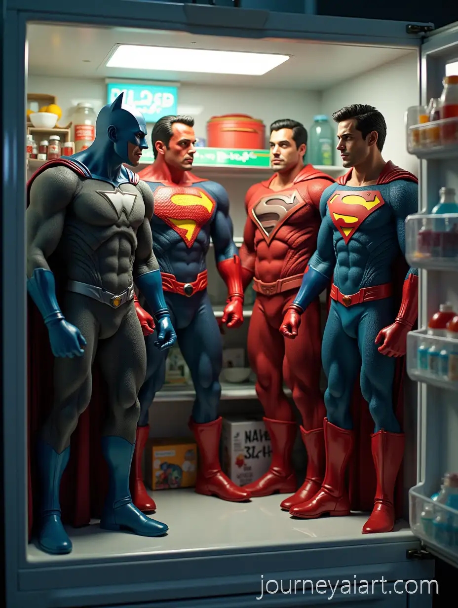 Superheroes-in-the-Fridge-A-Dynamic-and-Whimsical-Scene