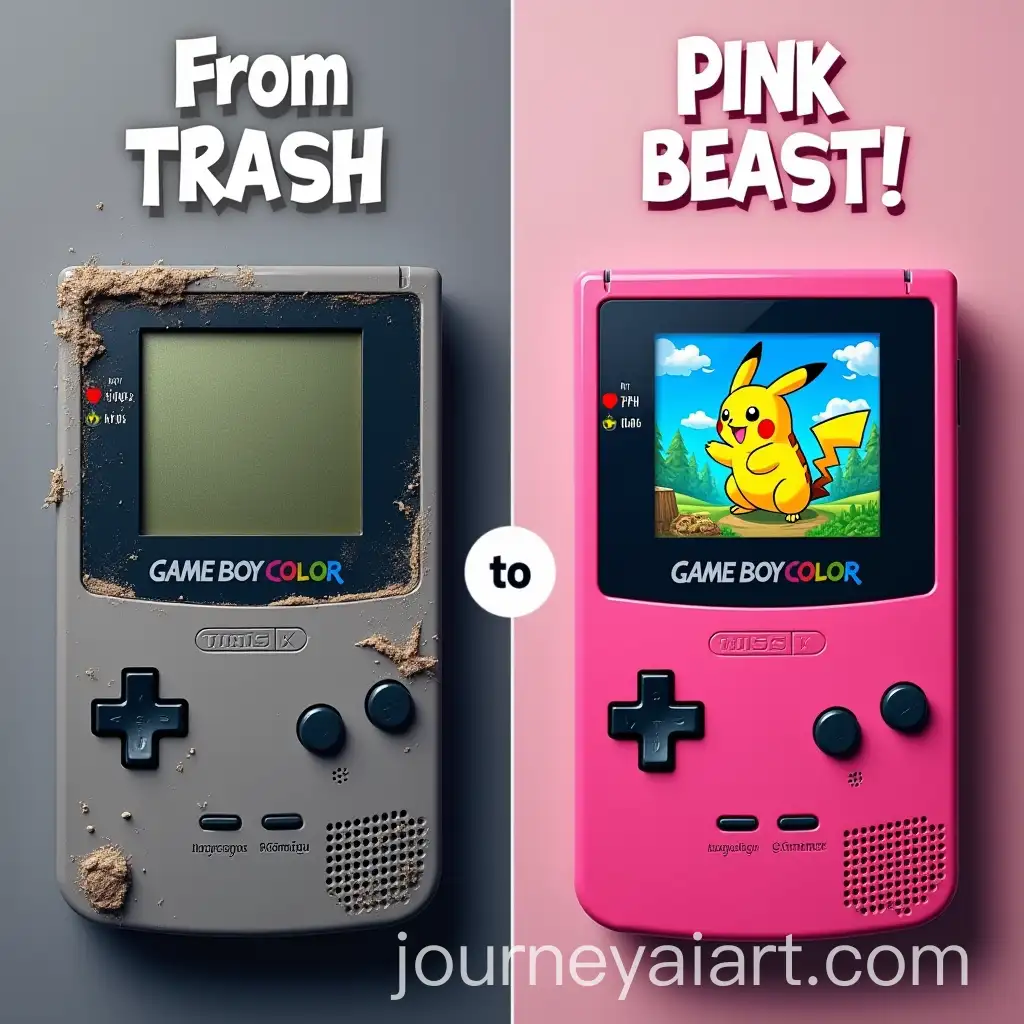 Game-Boy-Color-Transformation-From-Damaged-to-Shiny-Pink-Beast