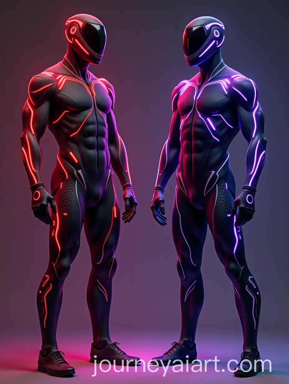 Futuristic-Men-in-TronInspired-Uniforms-Representing-SelfHarm-SelfDiscovery-and-Healing