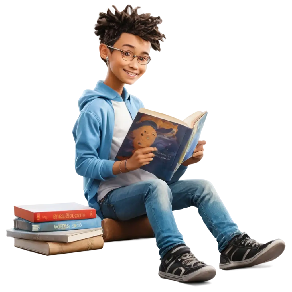 10YearOld-Student-Researching-in-a-Book-HighQuality-PNG-Image-for-Educational-Use