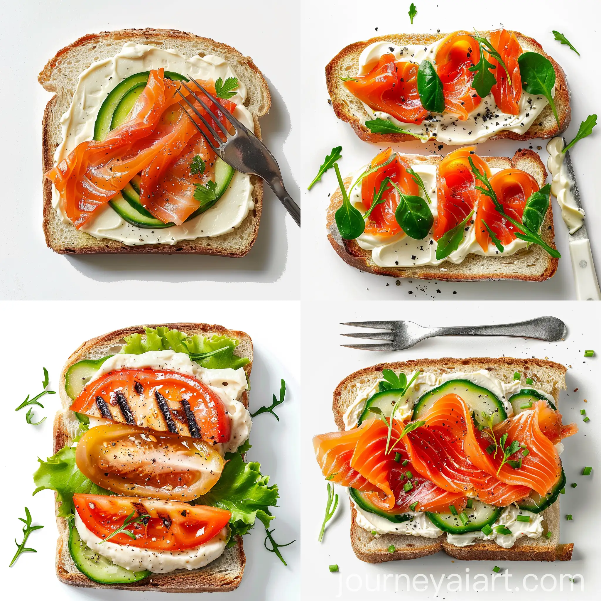 Top-View-Sandwich-with-Red-Fish-Pieces
