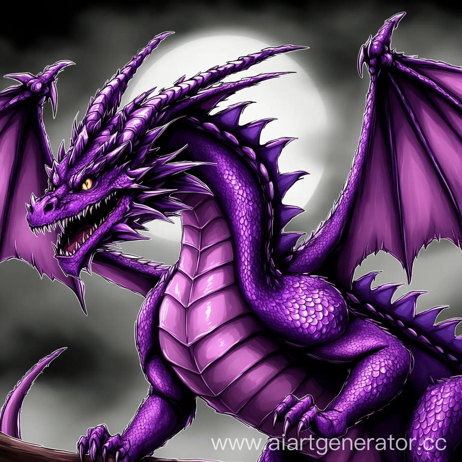 Sinister-Purple-Dragon-Emerging-from-Darkness