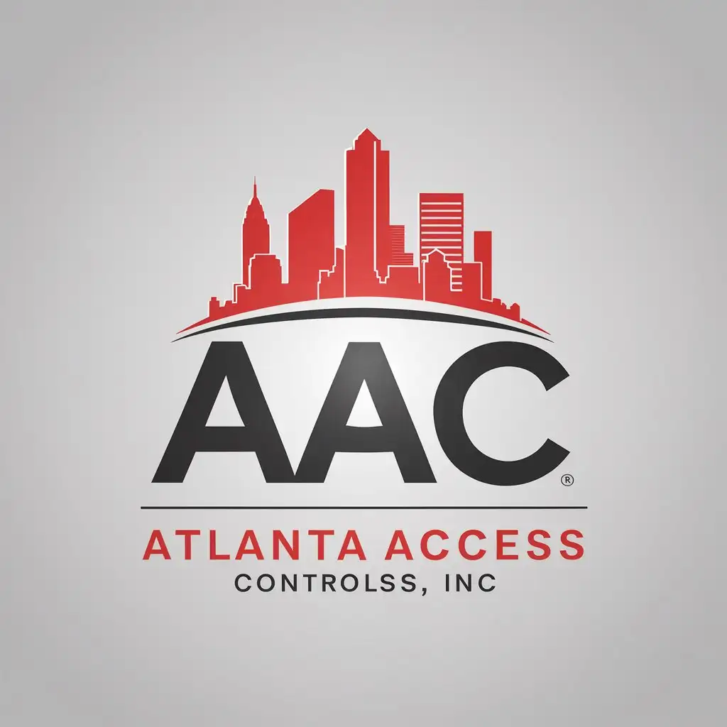 LOGO Design For AAC Atlanta Access Controls Inc Atlanta Skyline in 3D Vector Style