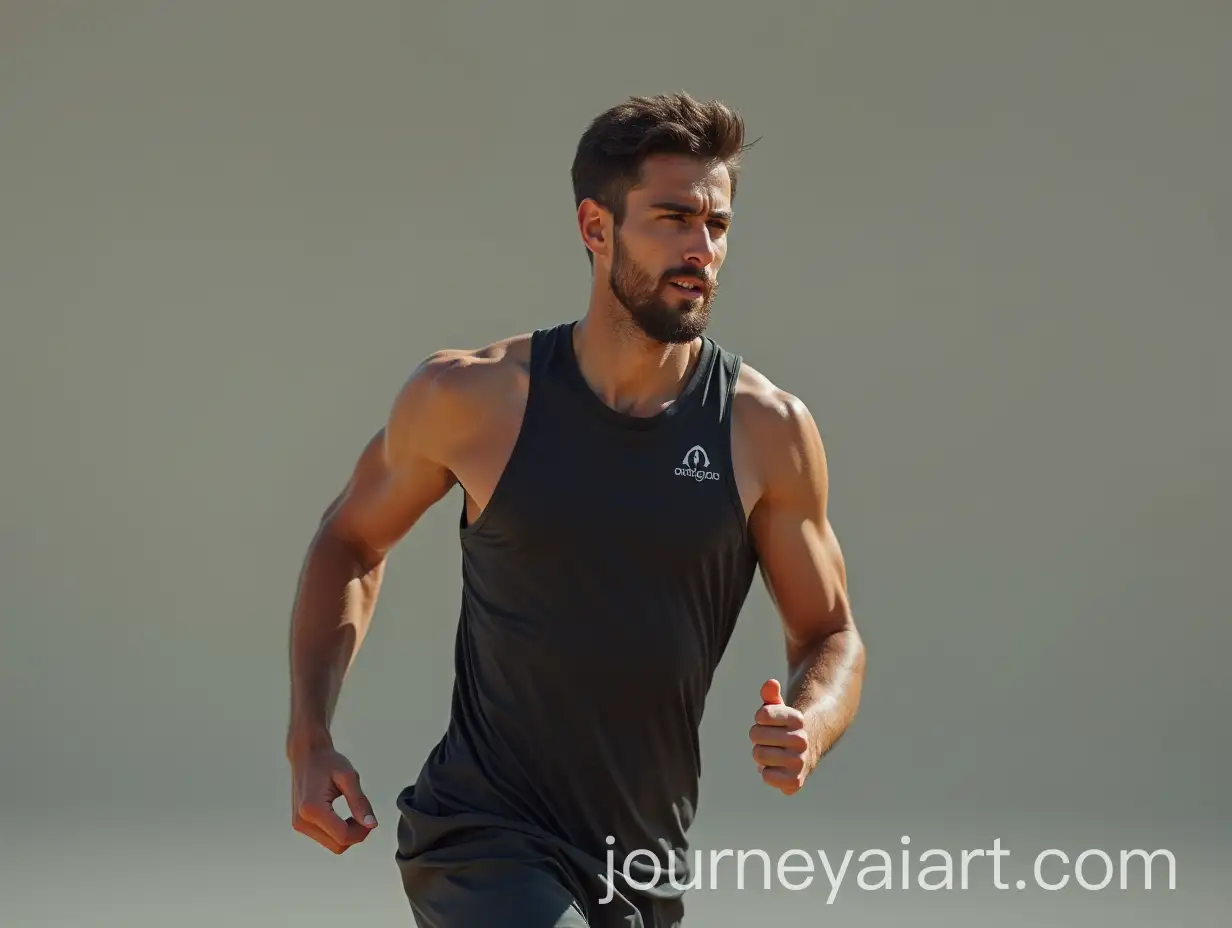 Realistic-Male-Athlete-in-Running-Posture-Wearing-Sleeveless-Shirt
