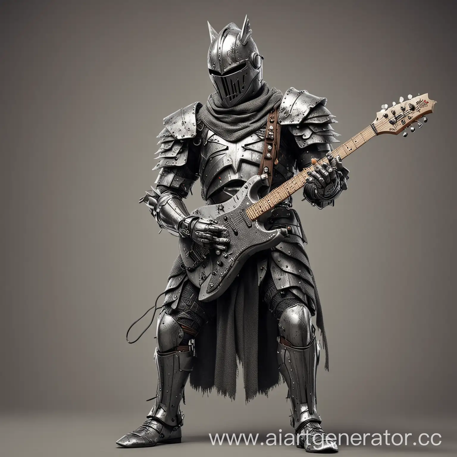 knight with electro gitar