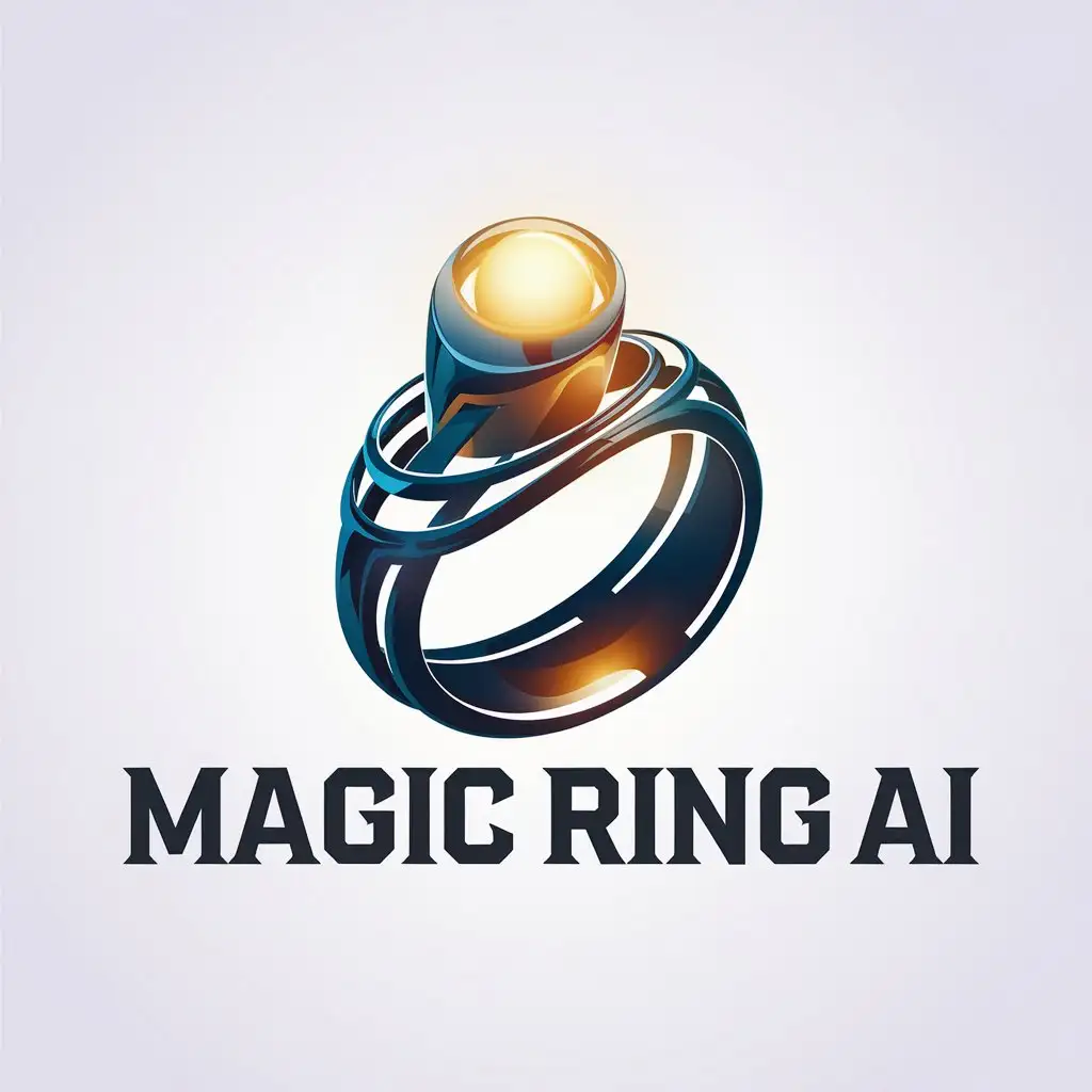 LOGO Design for Magic Ring AI 3D Infinity Ring with Technology Theme