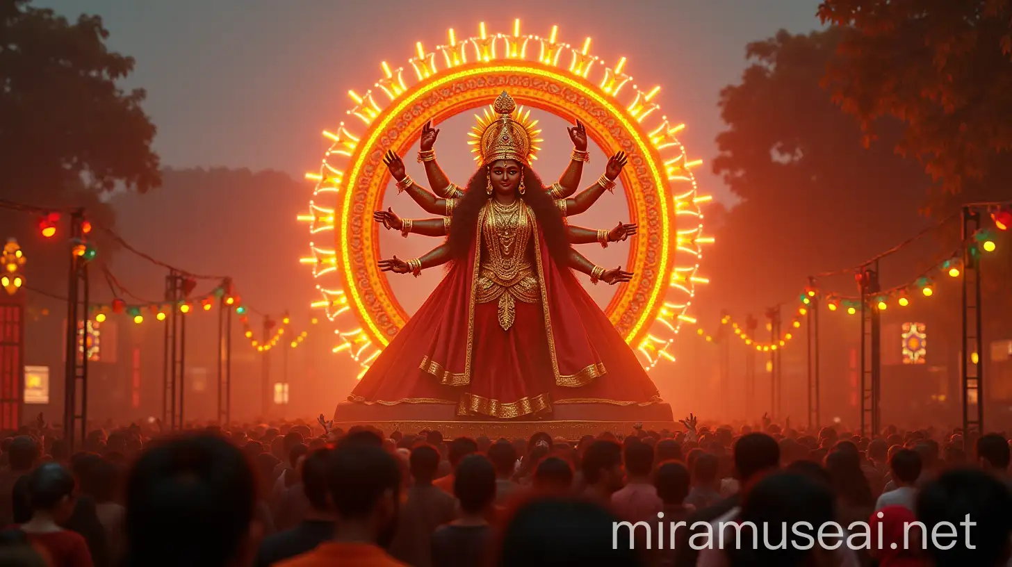 Vibrant Durga Puja Festival Celebrations in Kolkata India