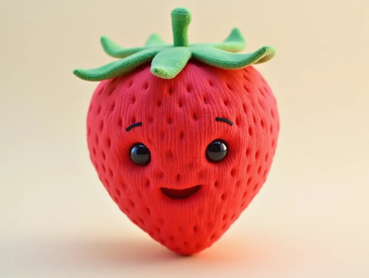 Strawberry head plushy, 3D model