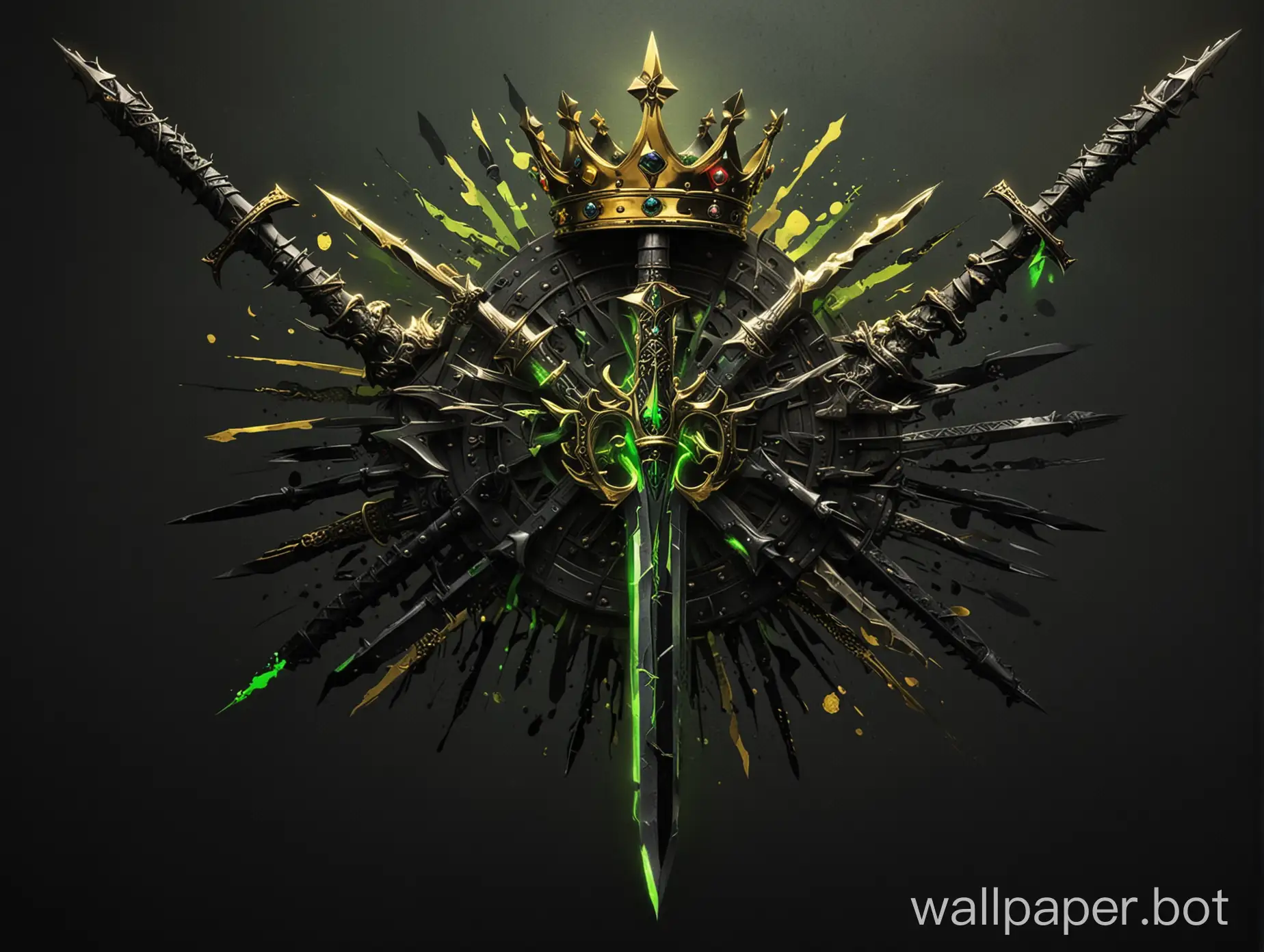 Crown-and-Sword-A-Symbol-of-Power-in-Neon-and-Gold