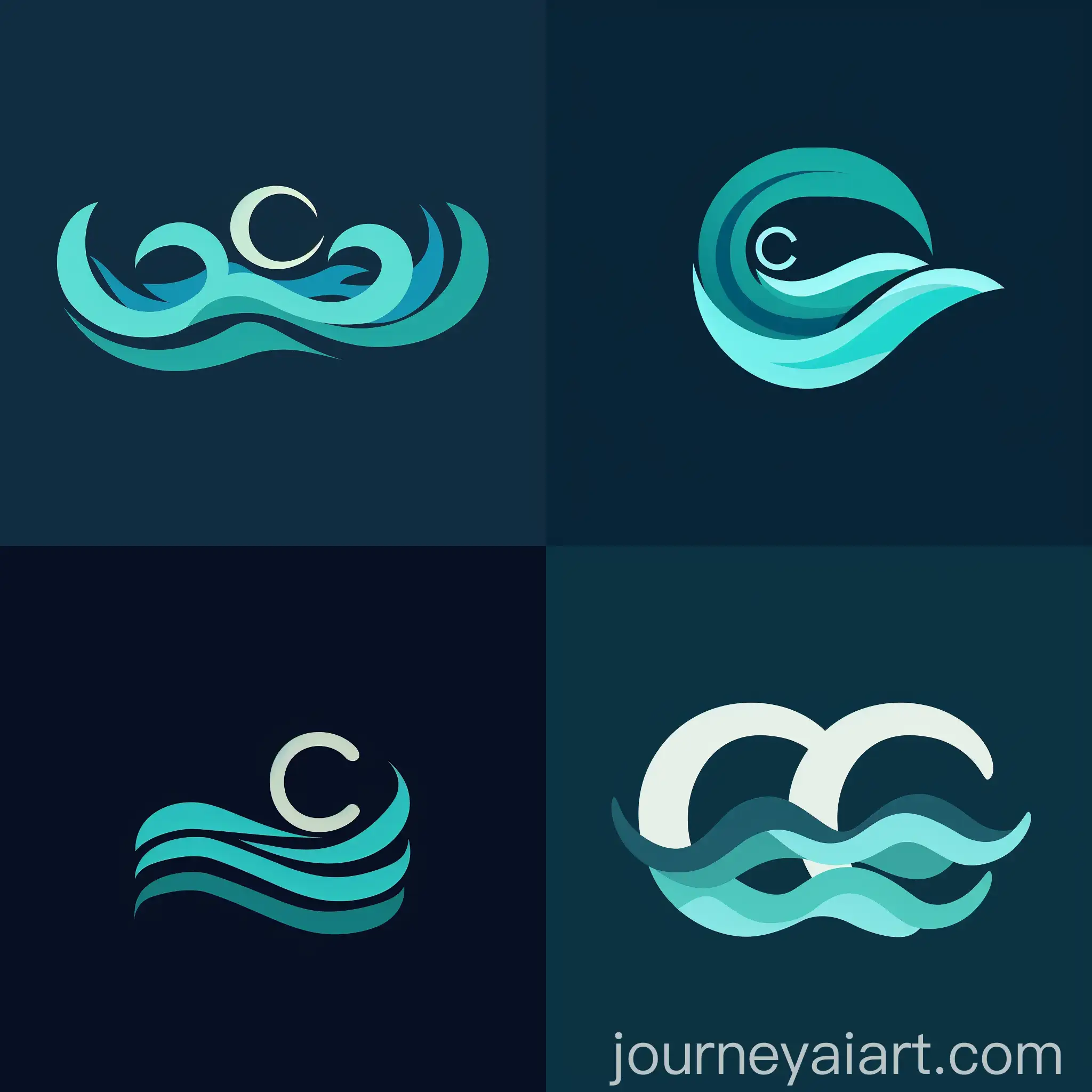 Simple-Logo-Design-with-CC-and-Gentle-Waves-in-Navy-and-Teal-Colors