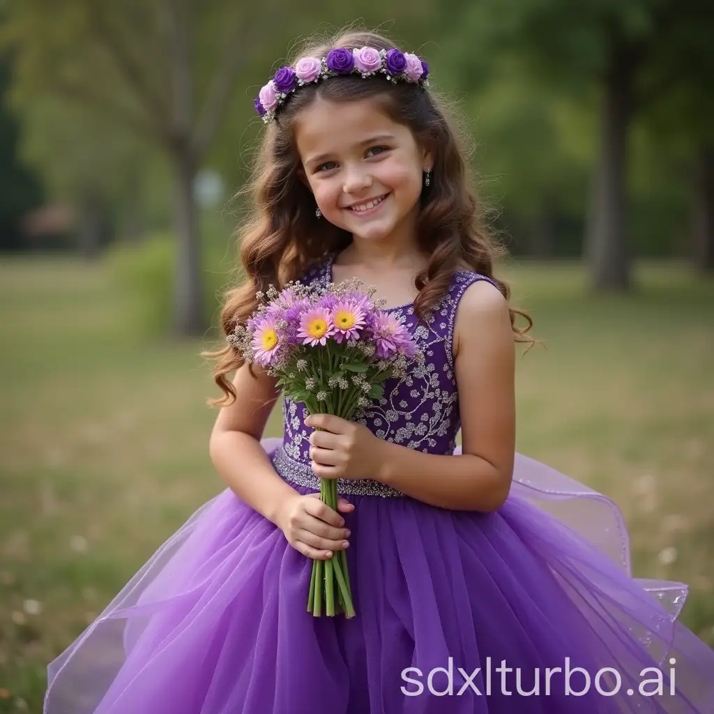 Brunette-Teen-Girl-in-Elegant-Purple-Prom-Dress-with-Flowers