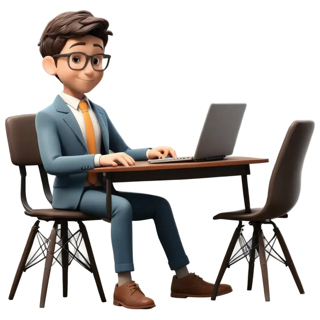 Professional-Boy-Sitting-at-Table-in-Suit-PNG-Image-Artistic-Creation-of-a-Young-Professional