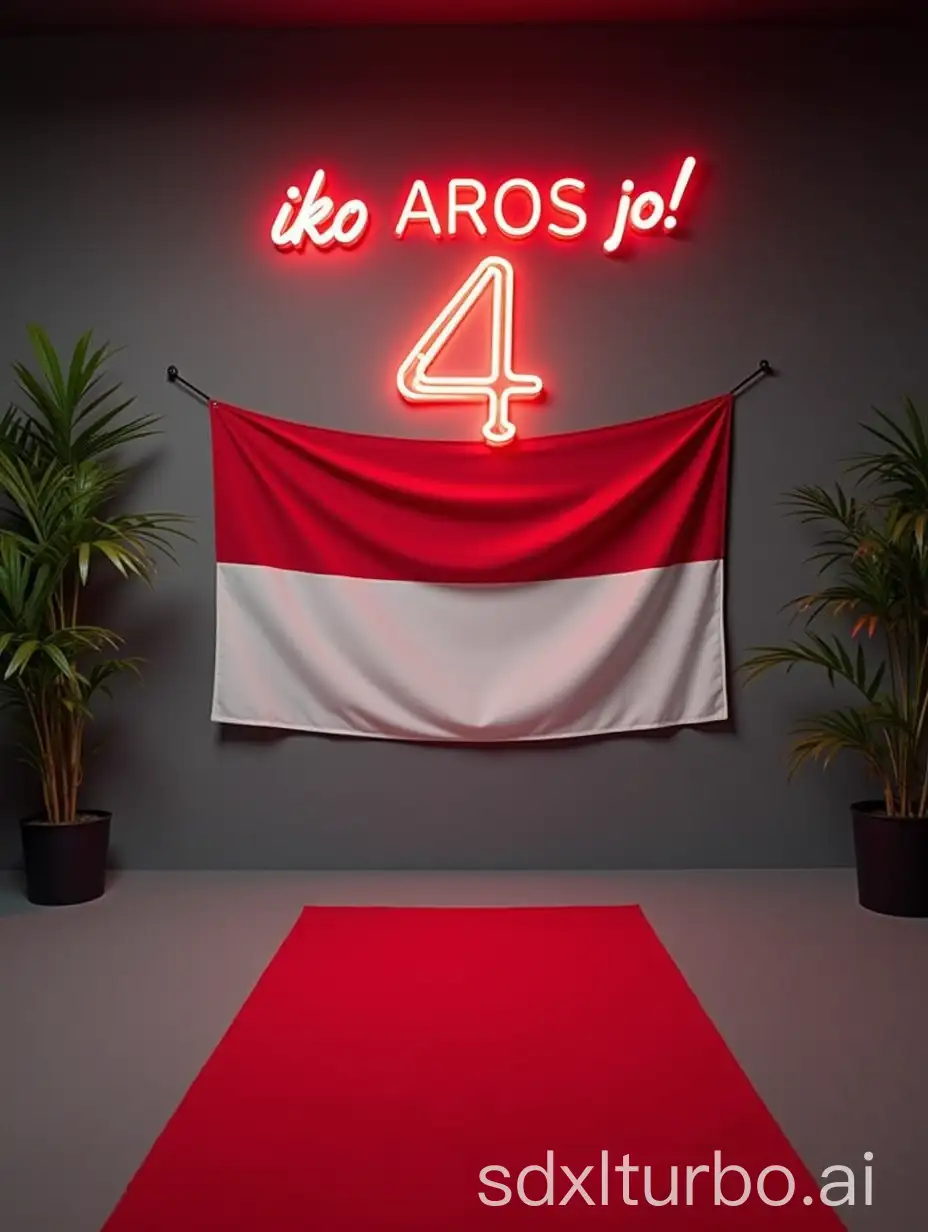 Indonesian-Flag-Photo-Studio-with-Neon-4-and-Red-Carpet