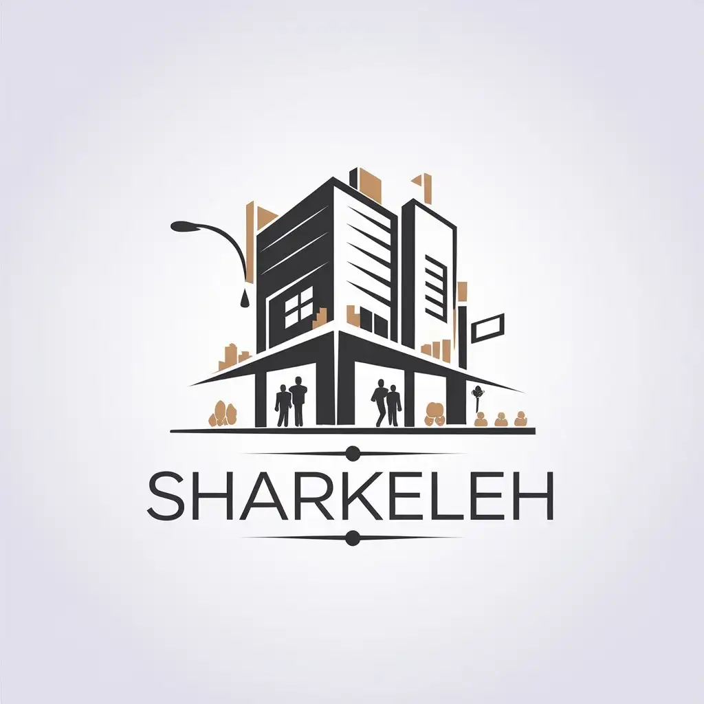 LOGO Design For Sharkeleh Urban Minimalistic Symbol for Real Estate