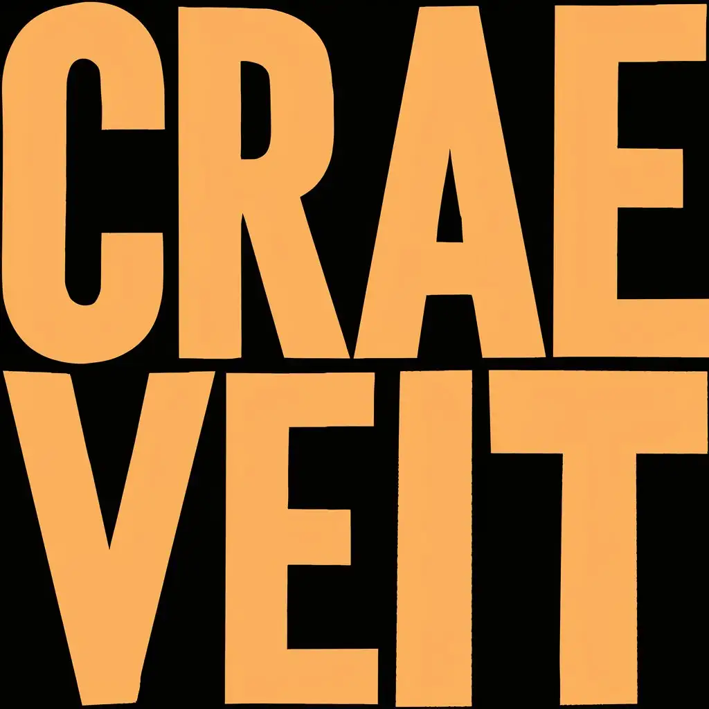 "CRAVE IT" in vertical order in a black background