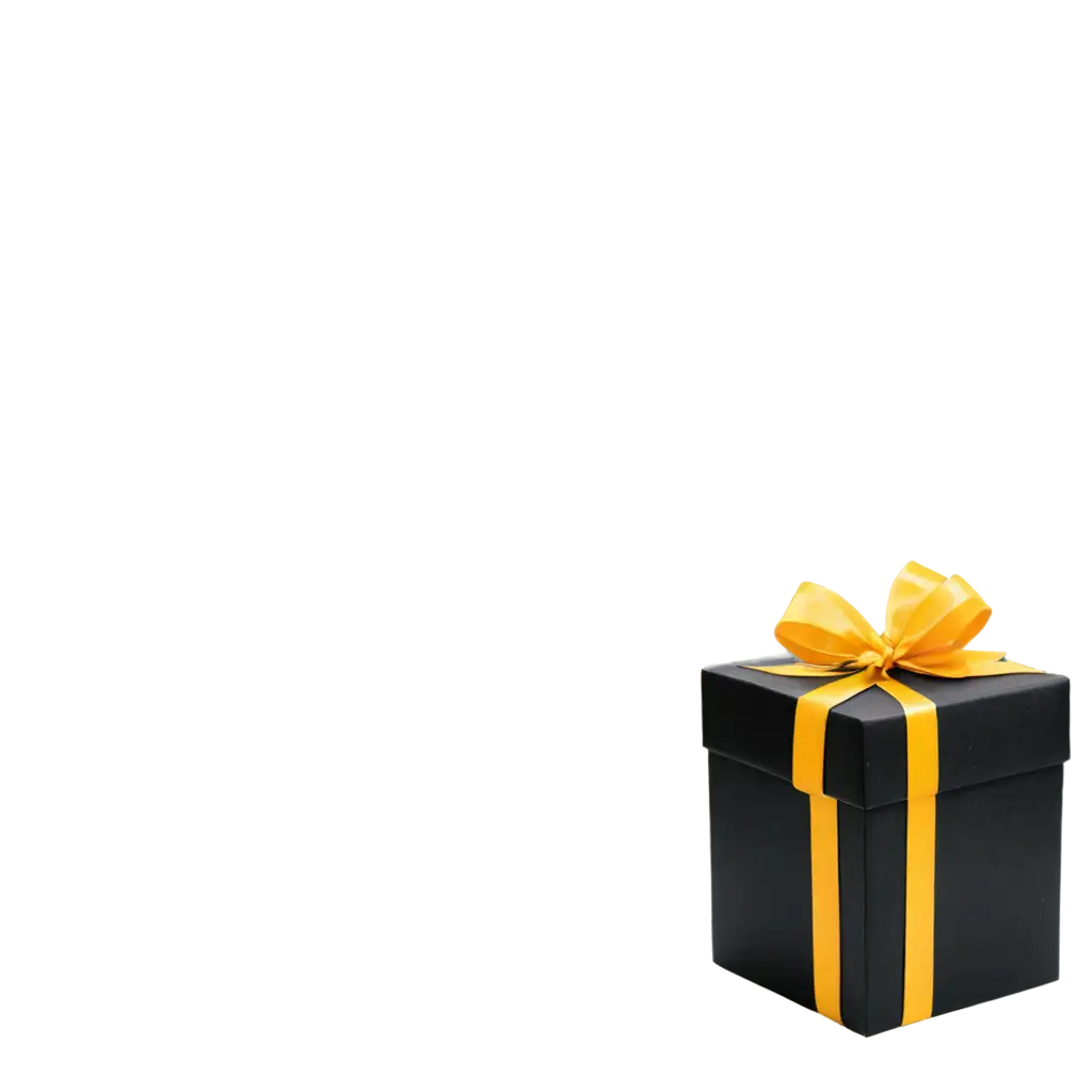 HighQuality-PNG-Image-of-a-Cubic-Black-Gift-Box-with-a-Yellow-Bow