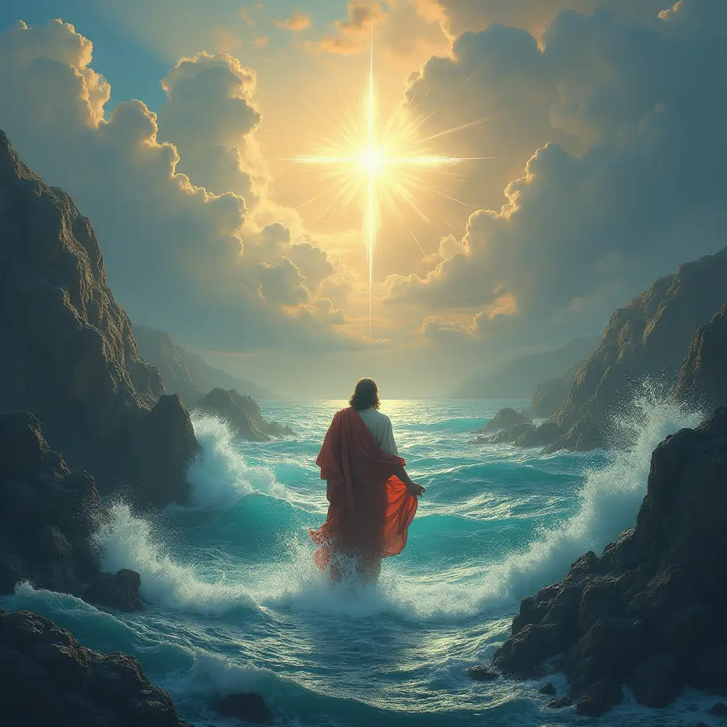 Jesus divides the sea