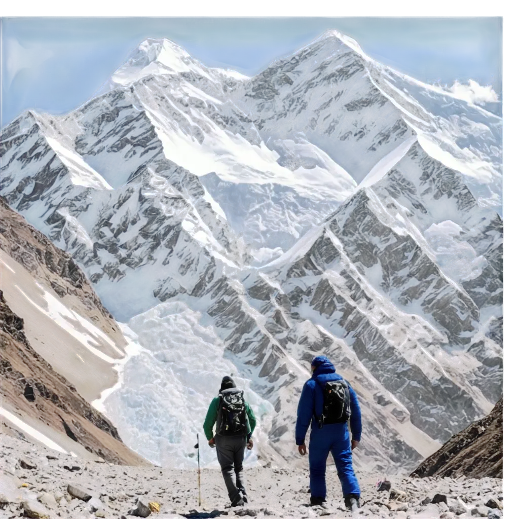 Stunning-PNG-Image-of-Mount-Everest-with-Tourist-and-Tree-High-Quality-Landscape