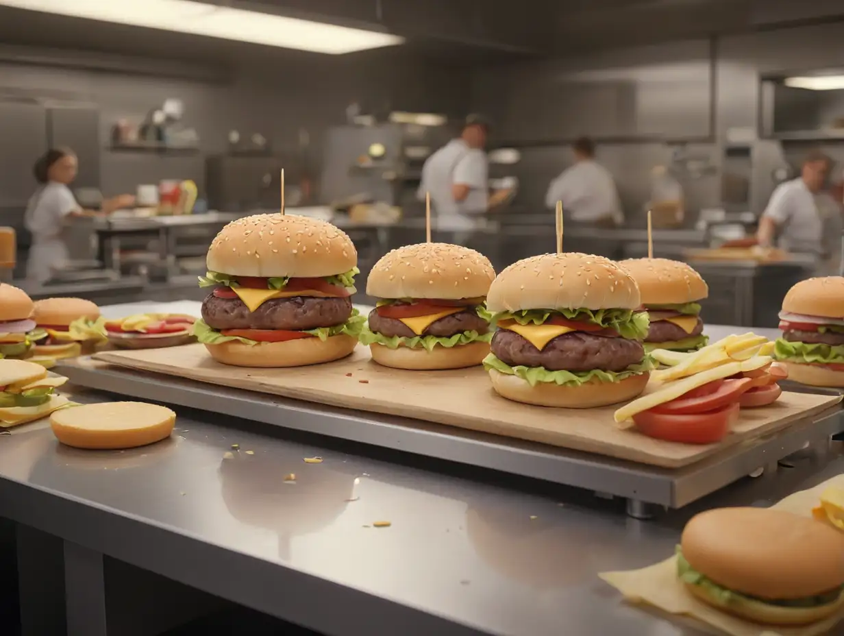 DisneyInspired-3D-Hamburgers-on-Burger-Preparation-Table