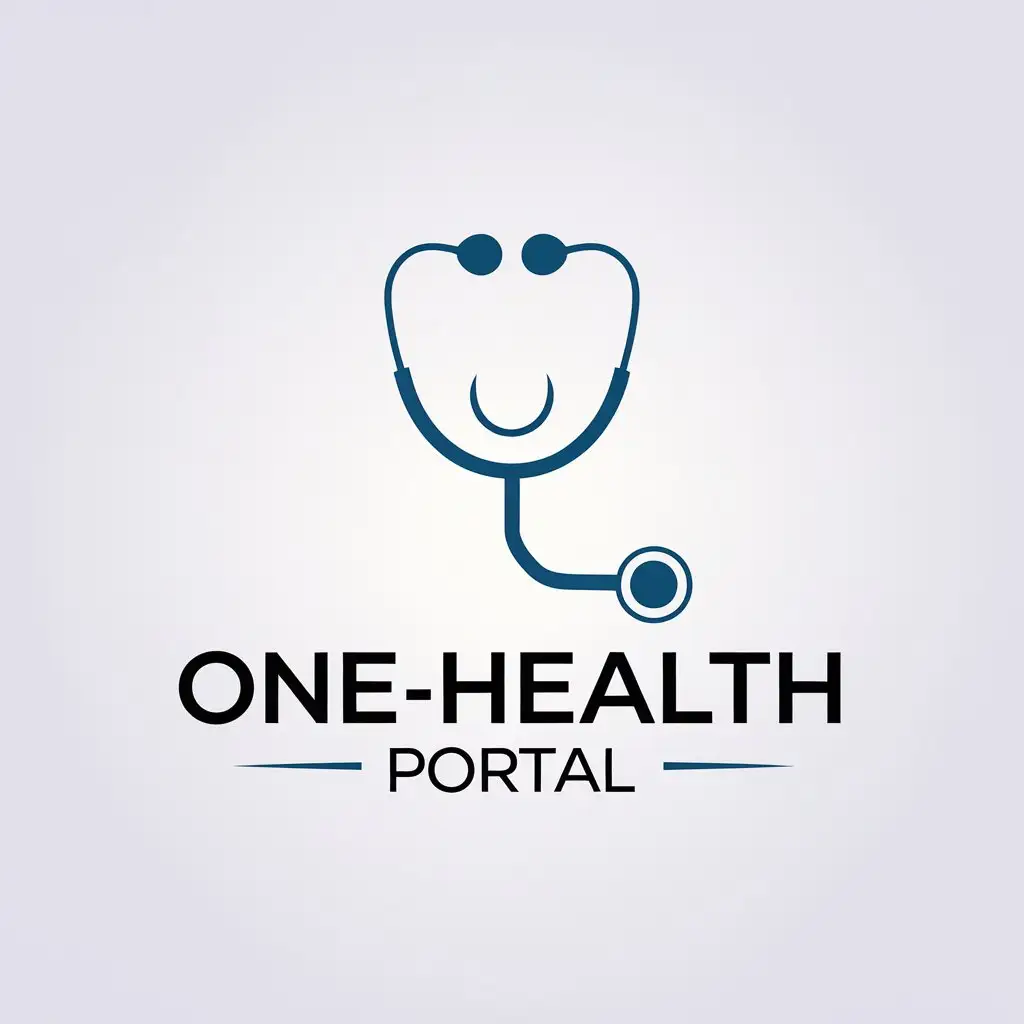 LOGO Design for OneHealth Portal Minimalistic Stethoscope Symbol for Medical Dental Industry