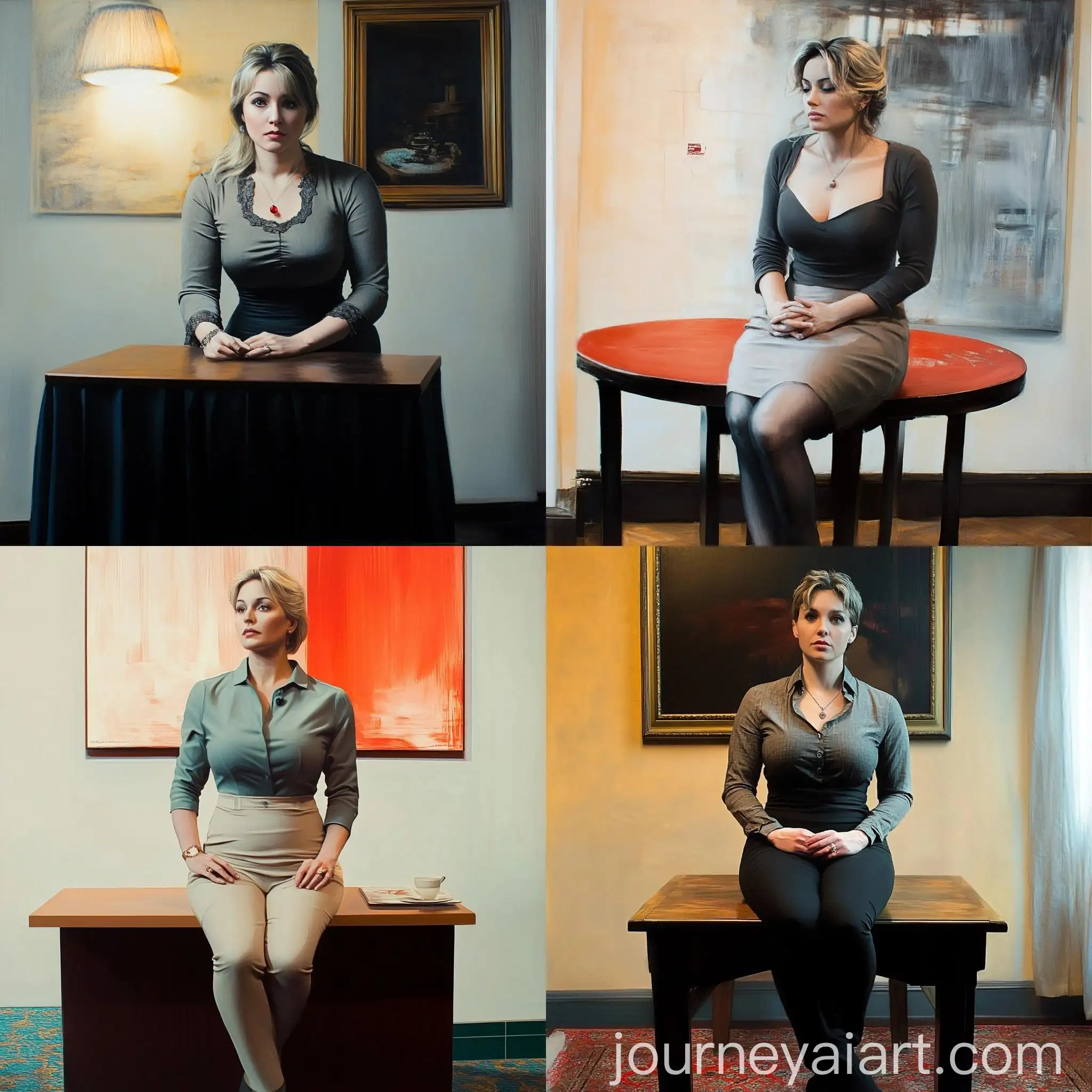 Young-Woman-Sitting-at-Table-with-Laptop