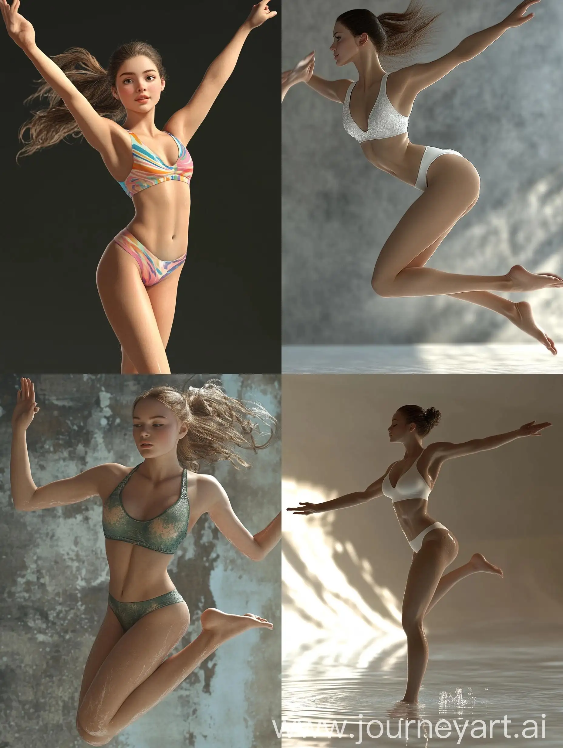 Elegant-Gymnast-in-Beautiful-Swimsuit-Performing-Artistic-Gymnastics