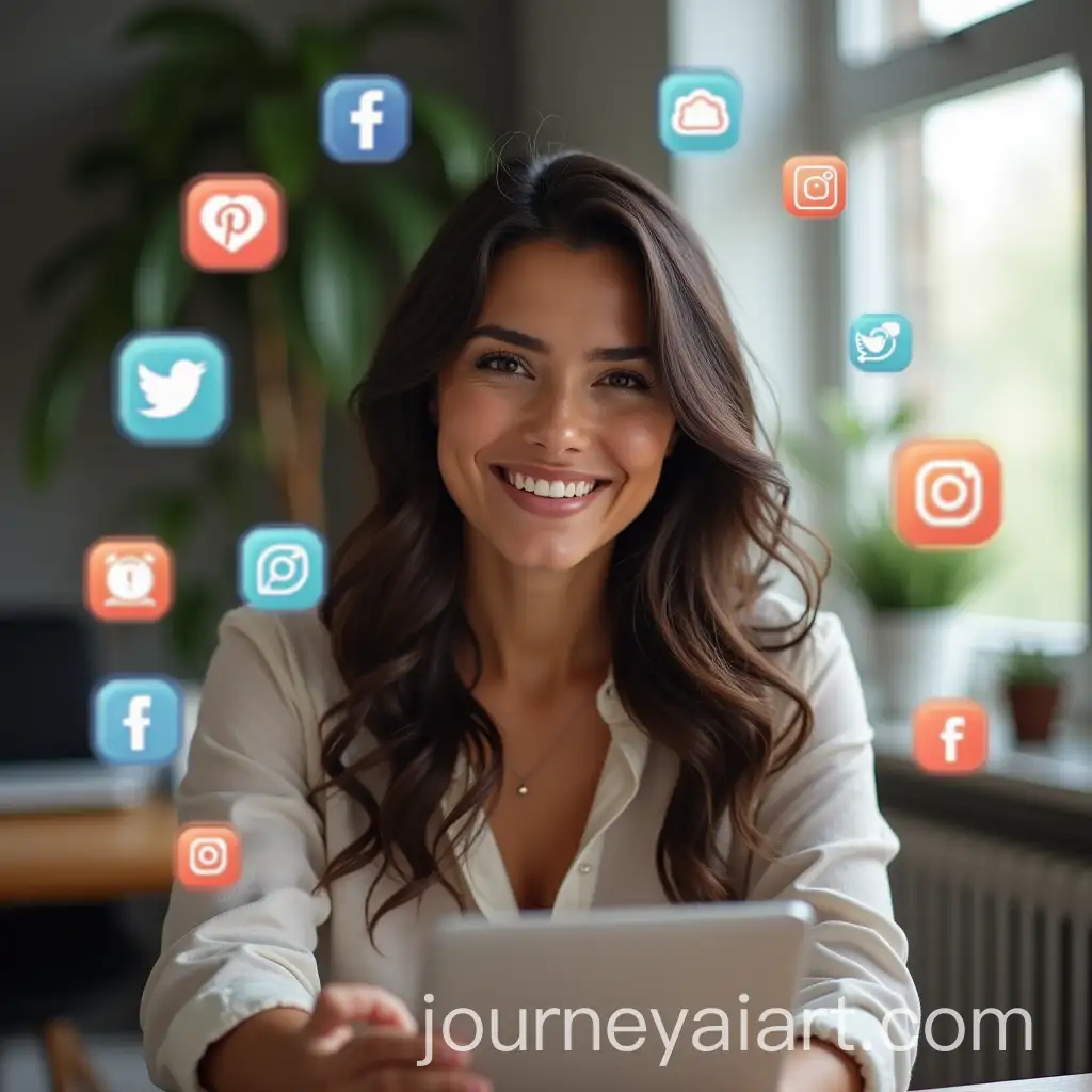 Confident-Latin-WomanAI-Image-Prompt-Expansion-in-Home-Office-Surrounded-by-Social-Media-Icons