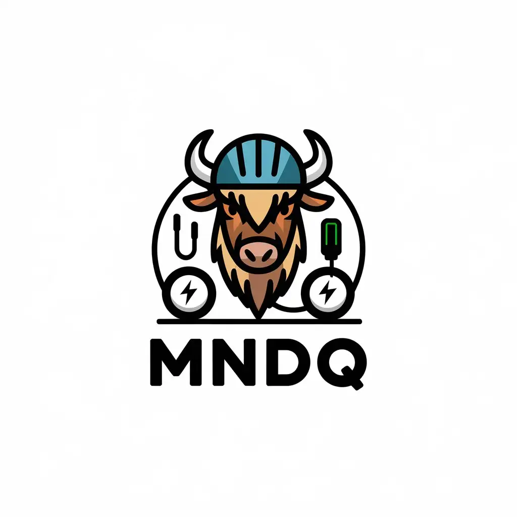 LOGO-Design-For-MNDQ-Yak-and-Electric-Vehicle-Theme-with-Charging-Motif