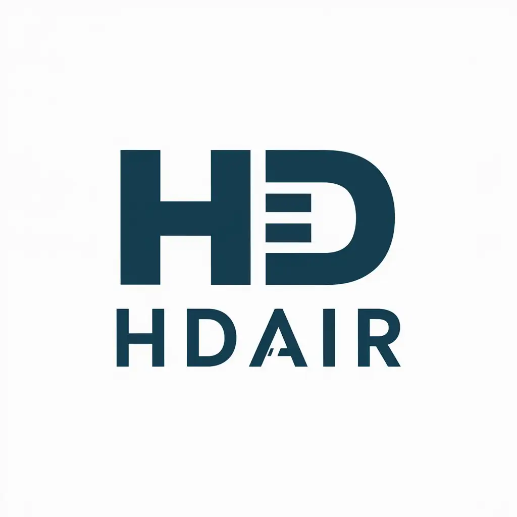 a vector logo design,with the text "HDAIR", main symbol:HD,Moderate,be used in logistics industry,clear background