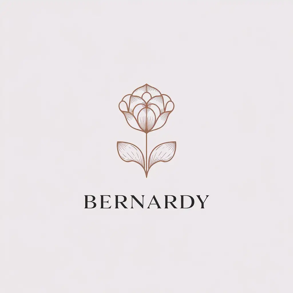 LOGO Design For Bernardy Floral Sky Blue Fabric Silk Linen Minimalistic Beauty Spa Logo