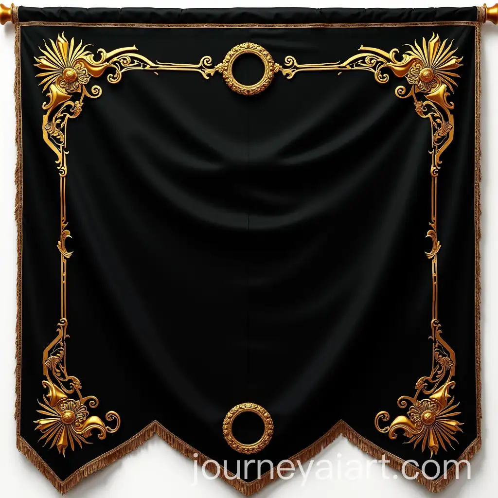 Classic-Black-and-Gold-Flag-with-Elements-from-Throne-Bed-and-Ring-Game-Series